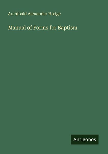 Produktbild: Manual of Forms for Baptism