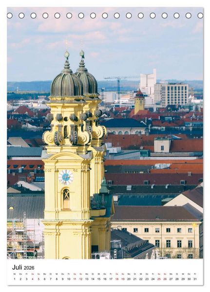 Produktbild: M&uuml;nchen Blick vom Alten Peter (Tischkalender 2026 DIN A5 hoch), CALVENDO Monatskalender