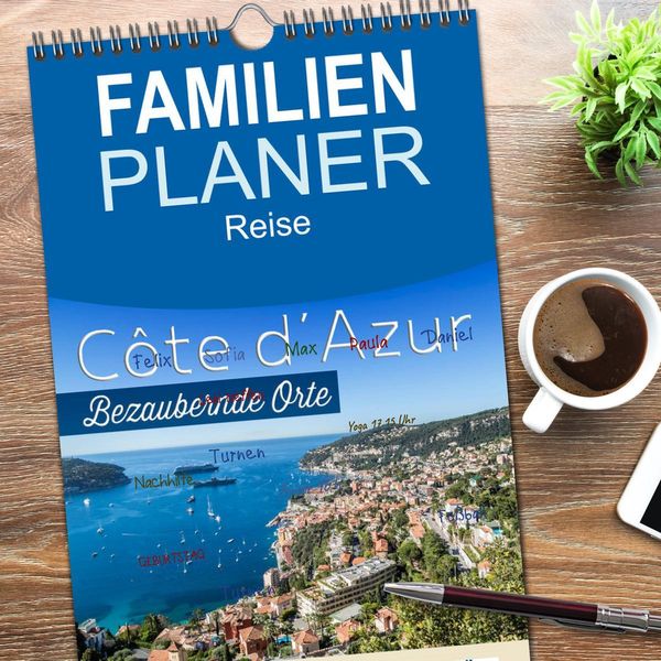 Produktbild: Familienplaner 2026 - C&Ocirc;TE D&rsquo;AZUR Bezaubernde Orte mit 5 Spalten (Wandkalender, 21 x 45 cm) CALVENDO