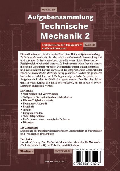 Produktbild: Aufgabensammlung Technische Mechanik 2
