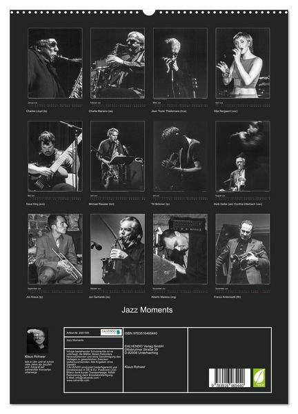 Produktbild: Jazz Moments (Wandkalender 2026 DIN A2 hoch), CALVENDO Monatskalender