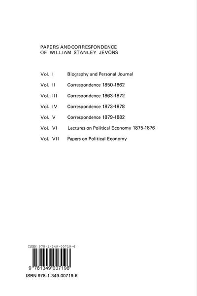 Produktbild: Papers and Correspondence of William Stanley Jevons