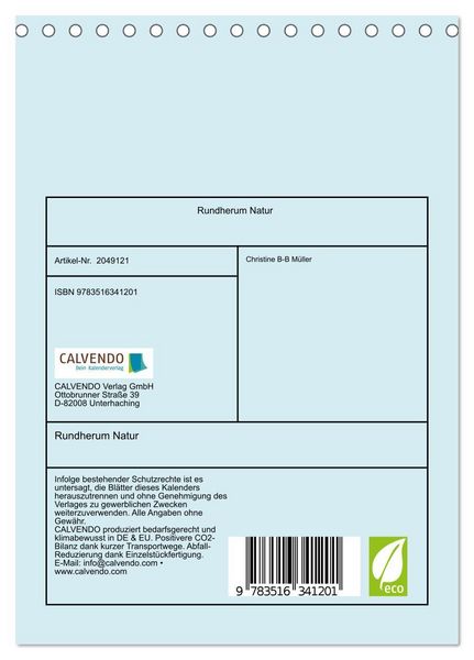 Produktbild: Rundherum Natur (Tischkalender 2026 DIN A5 hoch), CALVENDO Monatskalender