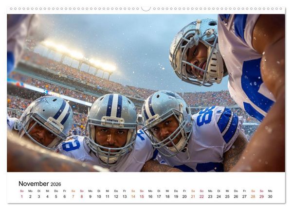 Produktbild: American Football - Touchdown durchs Jahr (hochwertiger Premium Wandkalender 2026 DIN A2 quer), Kunstdruck in Hochglanz