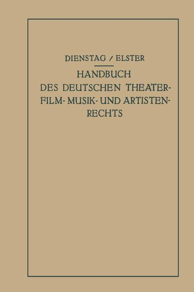 Produktbild: Handbuch des Deutschen Theater- Film- Musik- und Artistenrechts