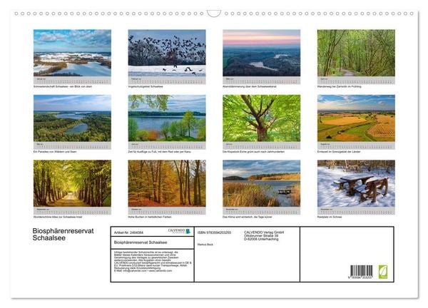 Produktbild: Biosph&auml;renreservat Schaalsee (Wandkalender 2027 DIN A2 quer), CALVENDO Monatskalender