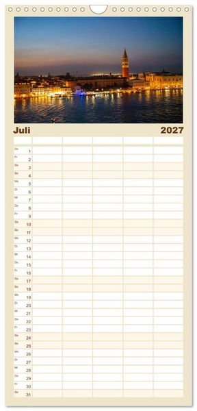 Produktbild: Familienplaner 2027 - Sehnsuchtsh&auml;fen in der Nacht mit 5 Spalten (Wandkalender, 21 x 45 cm) CALVENDO