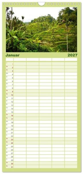 Produktbild: Familienplaner 2027 - S&uuml;dostasien - Thailand, Philippinen, Bali mit 5 Spalten (Wandkalender, 21 x 45 cm) CALVENDO