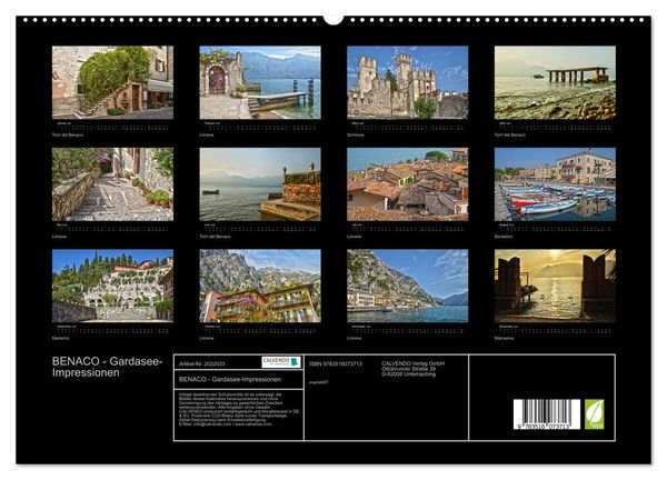Produktbild: BENACO - Gardasee-Impressionen (hochwertiger Premium Wandkalender 2026 DIN A2 quer), Kunstdruck in Hochglanz