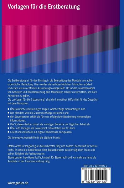 Produktbild: Vorlagen f&uuml;r die Erstberatung - Steuerrecht