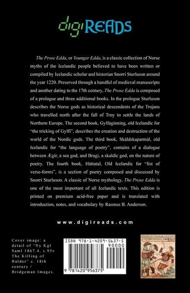 Produktbild: The Prose Edda (Translated with an Introduction, Notes, and Vocabulary by Rasmus B. Anderson)