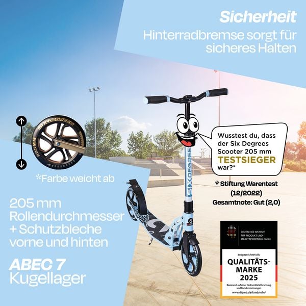 Produktbild: SIX DEGREES Alu Scooter 205 pastellblau