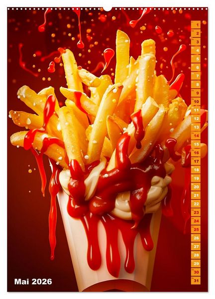 Produktbild: Leckeres Fast Food (hochwertiger Premium Wandkalender 2026 DIN A2 hoch), Kunstdruck in Hochglanz