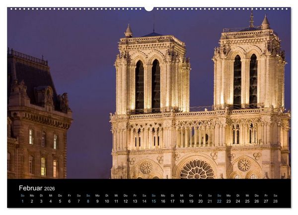 Produktbild: Paris bei Nacht 2026 (hochwertiger Premium Wandkalender 2026 DIN A2 quer), Kunstdruck in Hochglanz