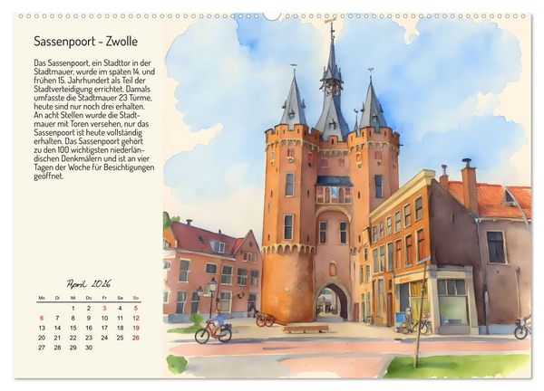 Produktbild: Romantische Reise durch die Niederlande (hochwertiger Premium Wandkalender 2026 DIN A2 quer), Kunstdruck in Hochglanz