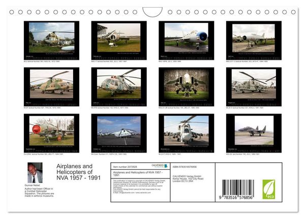 Produktbild: Airplanes and Helicopters of NVA 1957 - 1991 (Wall Calendar 2026 DIN A4 landscape), CALVENDO 12 Month Wall Calendar
