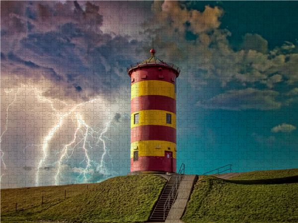 Produktbild: CALVENDO Puzzle Leuchrtturm Pilsum, Deutschland 1000 Teile Lege-Gr&ouml;&szlig;e 64 x 48 cm Foto-Puzzle Bild von Peter Roder