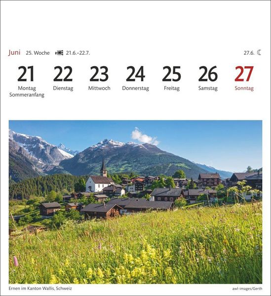 Produktbild: Alpen Sehnsuchtskalender 2027 - Wochenkalender mit 53 Postkarten
