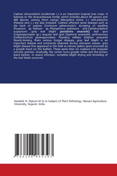 Produktbild: Study on Grey leaf blight disease of cashew caused by P. anacardii
