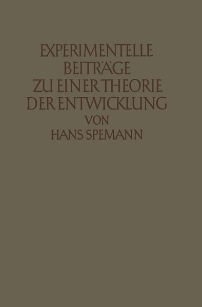 Produktbild: Experimentelle Beitr&auml;ge zu einer Theorie der Entwicklung