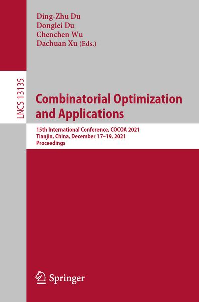 Produktbild: Combinatorial Optimization and Applications