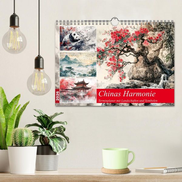 Produktbild: Chinas Harmonie - Terminplaner mit Landschaften und Symbolen (Wandkalender 2026 DIN A4 quer), CALVENDO Monatskalender