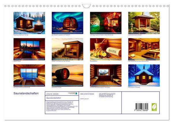 Produktbild: Saunalandschaften (Wandkalender 2027 DIN A3 quer), CALVENDO Monatskalender