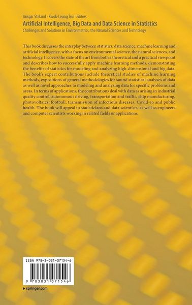 Produktbild: Artificial Intelligence, Big Data and Data Science in Statistics