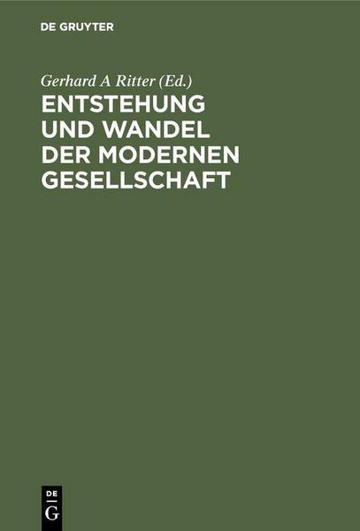 Produktbild: Entstehung und Wandel der modernen Gesellschaft