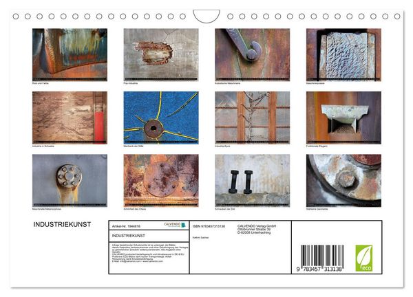 Produktbild: INDUSTRIEKUNST (Wandkalender 2026 DIN A4 quer), CALVENDO Monatskalender