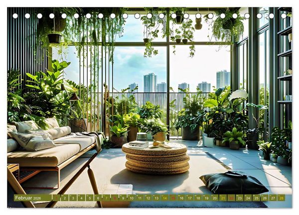 Produktbild: Urban Jungle - wohnen mit Pflanzen (Tischkalender 2026 DIN A5 quer), CALVENDO Monatskalender