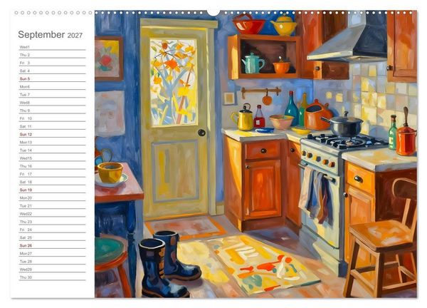 Produktbild: Painted Kitchen Moments - Twelve expressive interiors (Wall Calendar 2027 DIN A2 landscape), CALVENDO 12 Month Wall Calendar
