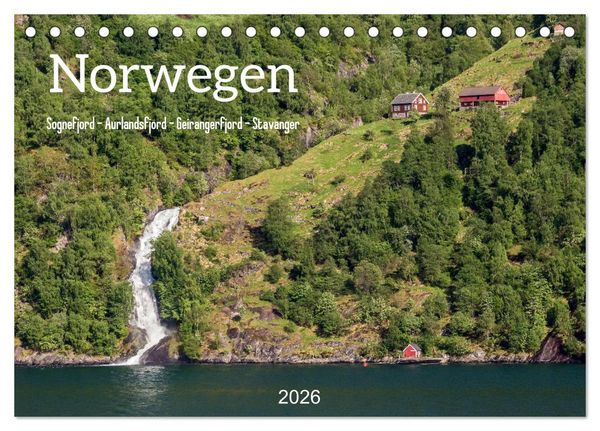 Produktbild: Norwegen. Sognefjord - Aurlandsfjord - Geirangerfjord - Stavanger (Tischkalender 2026 DIN A5 quer), CALVENDO Monatskalender