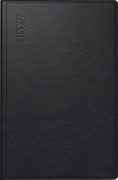 Produktbild: rido/id&eacute; 7016288907 Taschenkalender Mod. Industrie II 2027 A7, Leder, schwarz