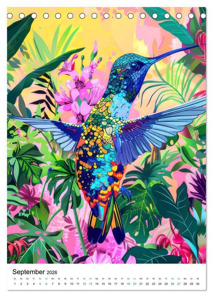 Produktbild: Dschungeltiere im Pop-Art Stil (Tischkalender 2026 DIN A5 hoch), CALVENDO Monatskalender