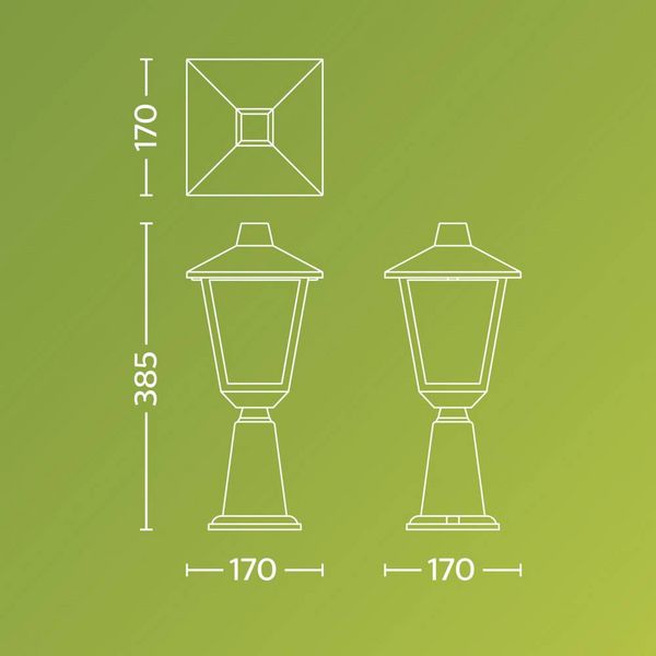 Produktbild: Philips LED 929004141501 Kinno Außenstandleuchte E27 Schwarz