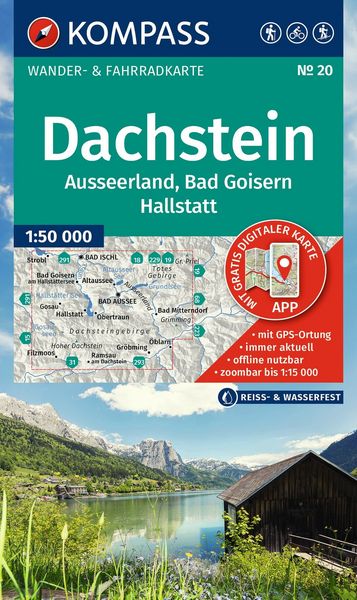 Produktbild: KOMPASS Wanderkarte 20 Dachstein, Ausseerland, Bad Goisern, Hallstatt 1:50.000