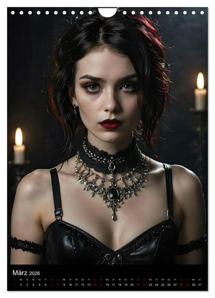 Produktbild: Gothic beauties - Sch&ouml;nheiten der Nacht (Wandkalender 2026 DIN A4 hoch), CALVENDO Monatskalender