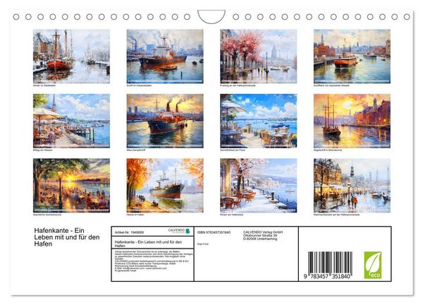 Produktbild: Hafenkante - Ein Leben mit und f&uuml;r den Hafen (Wandkalender 2026 DIN A4 quer), CALVENDO Monatskalender