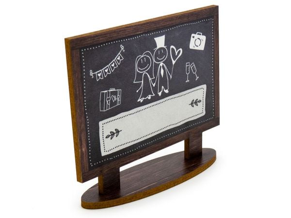 Produktbild: familiawedding 10 Tischkarten zur Hochzeit black doodle Tafel-Design