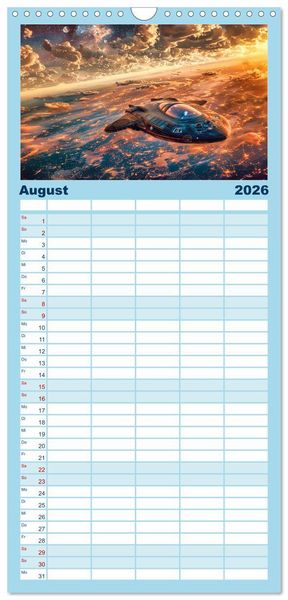 Produktbild: Familienplaner 2026 - Sternenreisen - Ein kosmischer Kalender mit 5 Spalten (Wandkalender, 21 x 45 cm) CALVENDO