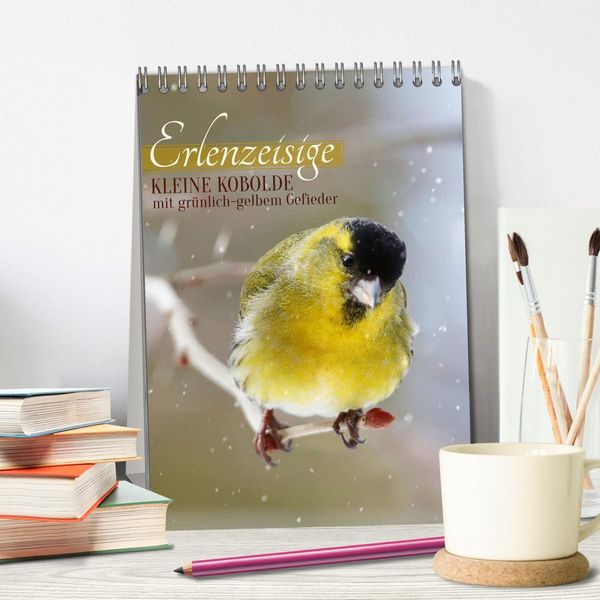 Produktbild: Erlenzeisige, kleine Kobolde (Tischkalender 2026 DIN A5 hoch), CALVENDO Monatskalender