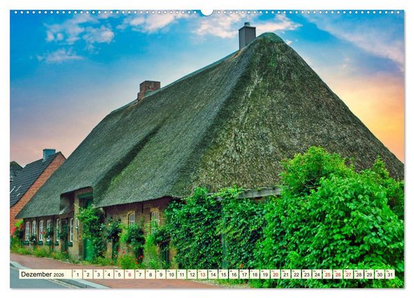 Produktbild: Idyllische Reetdachh&auml;user (hochwertiger Premium Wandkalender 2026 DIN A2 quer), Kunstdruck in Hochglanz