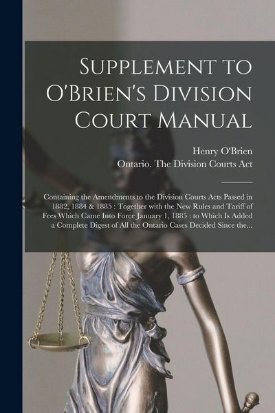 Produktbild: Supplement to O'Brien's Division Court Manual [microform]
