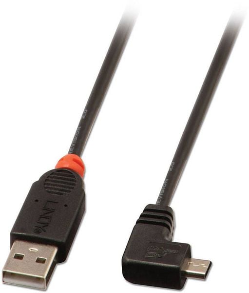 LINDY USB-Kabel USB 2.0 USB-A Stecker, USB-Micro-B Stecker 0.50m Schwarz 31975