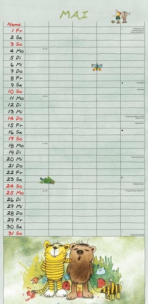 Produktbild: Janosch 2026 Familienplaner - Familien-Timer - Termin-Planer - Kinder-Kalender - Familien-Kalender - 22x45