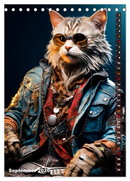 Produktbild: Stylische Katzen (Tischkalender 2026 DIN A5 hoch), CALVENDO Monatskalender