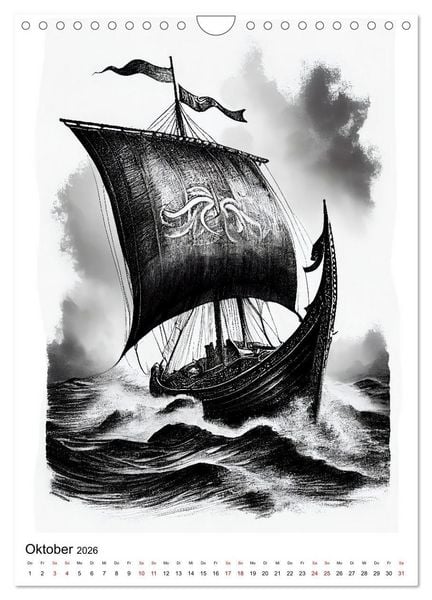 Produktbild: Welt und Mythologie der Wikinger (Wandkalender 2026 DIN A4 hoch), CALVENDO Monatskalender