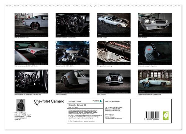 Produktbild: Chevrolet Camaro &acute;79 (hochwertiger Premium Wandkalender 2025 DIN A2 quer), Kunstdruck in Hochglanz