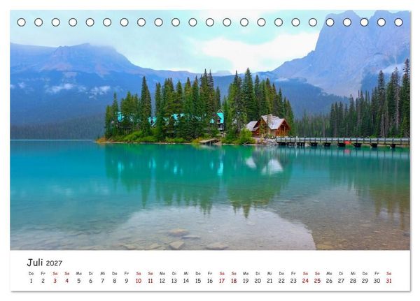 Produktbild: Kanadas Rocky Mountains: Zwischen Gipfeln & glasklaren Seen (Tischkalender 2027 DIN A5 quer), CALVENDO Monatskalender